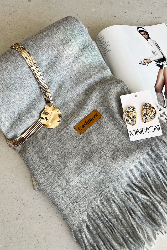 Lenço Cashmere Cinza - Mini Moni