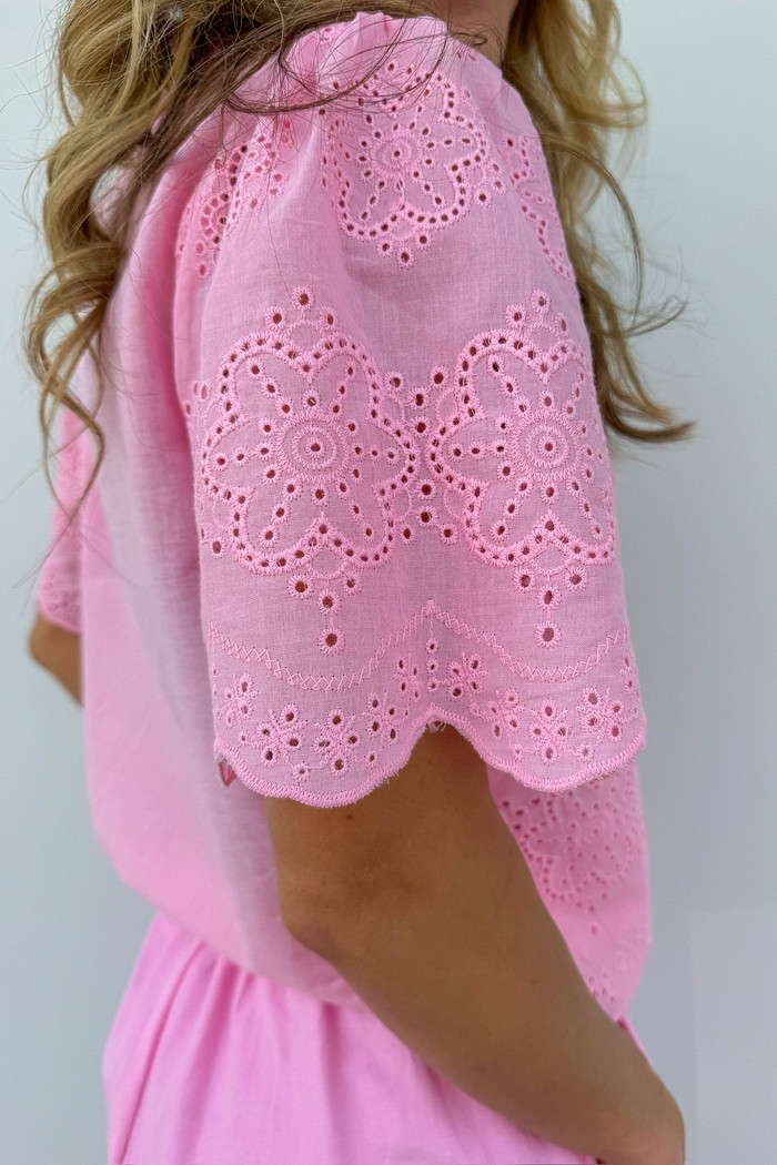 Mini Camisa Rosa de Laise - Mini Moni