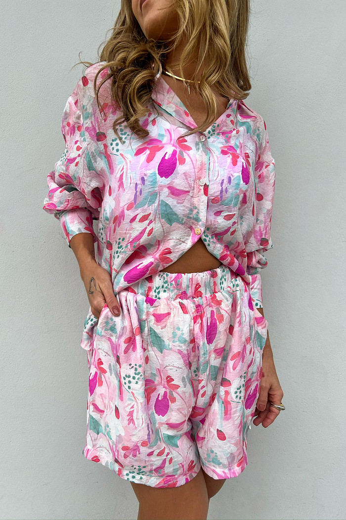 Conjunto de Viscose Rosa Van Gogh - Mini Moni