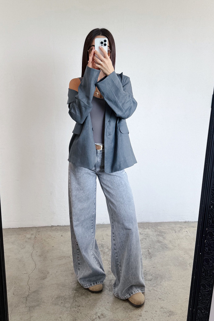 Blazer Over de Linho Mavie - Mini Moni