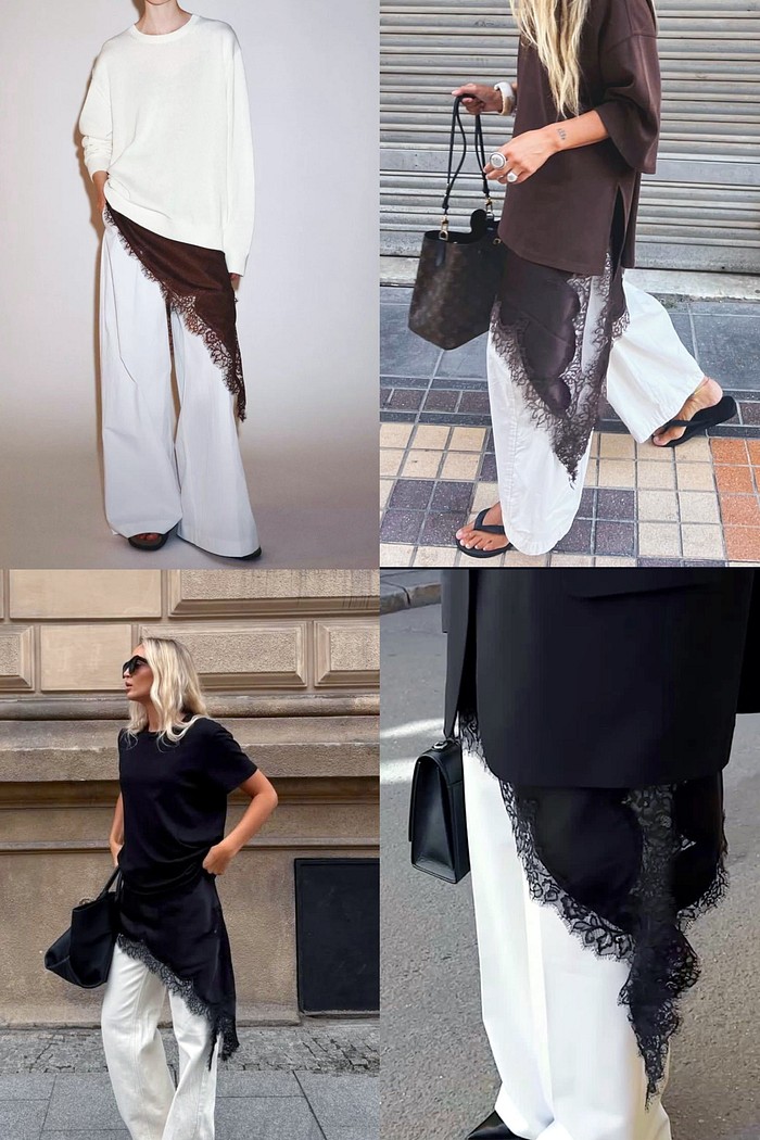 Saia De Cetim Preta Assimétrica Satin - MiniMoni