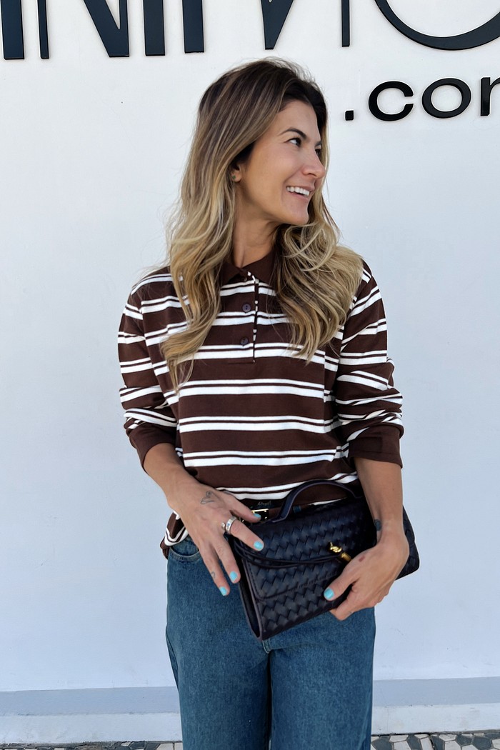 Blusa  Polo Marron  Alba - MiniMoni
