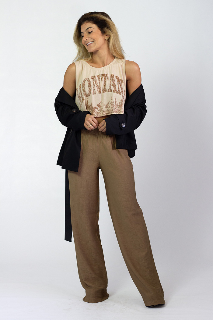 Regata Cropped Bege Montana - Mini Moni