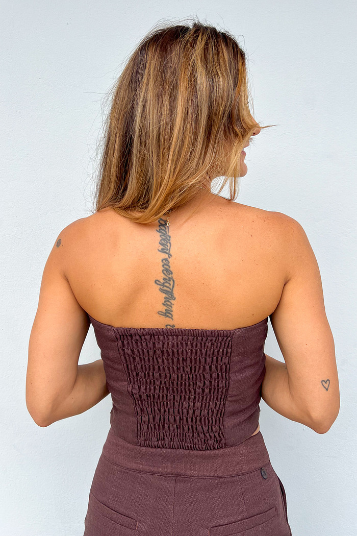 Tomara que Caia Corset Marrom Regi - Mini Moni