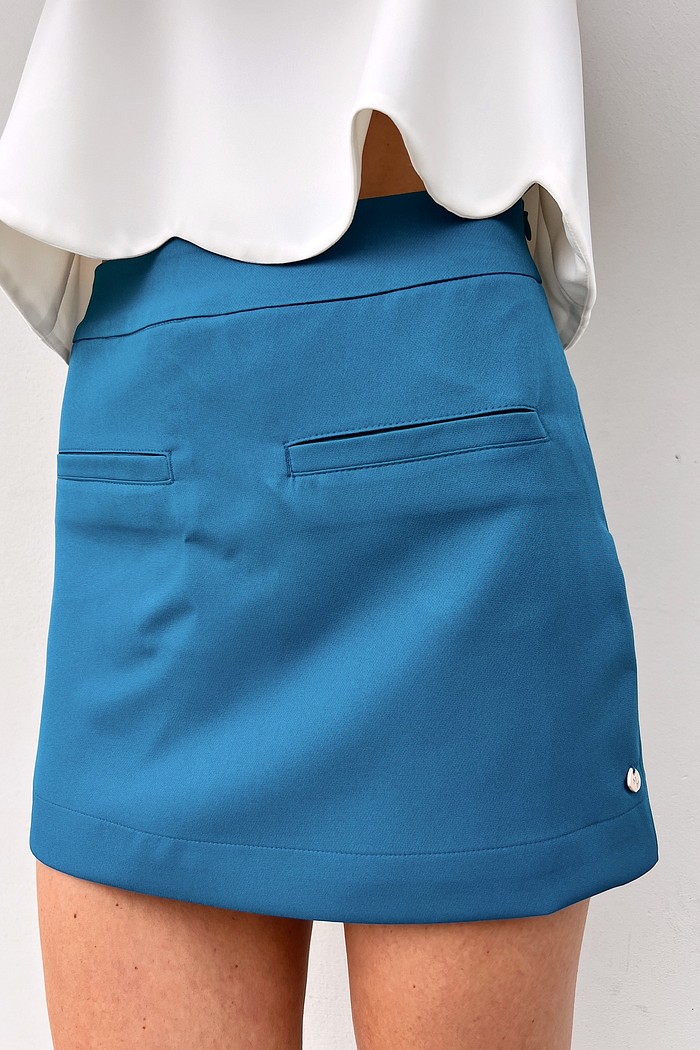 Shorts Saia Feminino Azul Thaiana Mini Moni