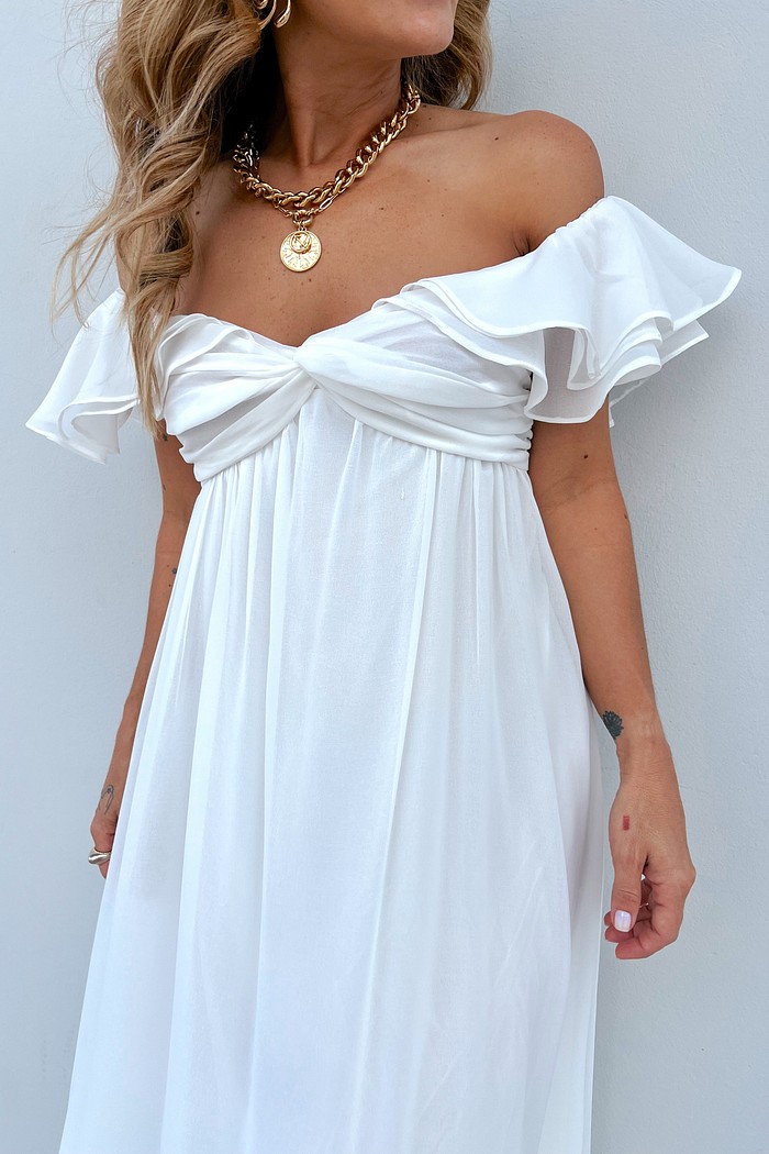 Vestido Longo Branco Isabel - MiniMoni