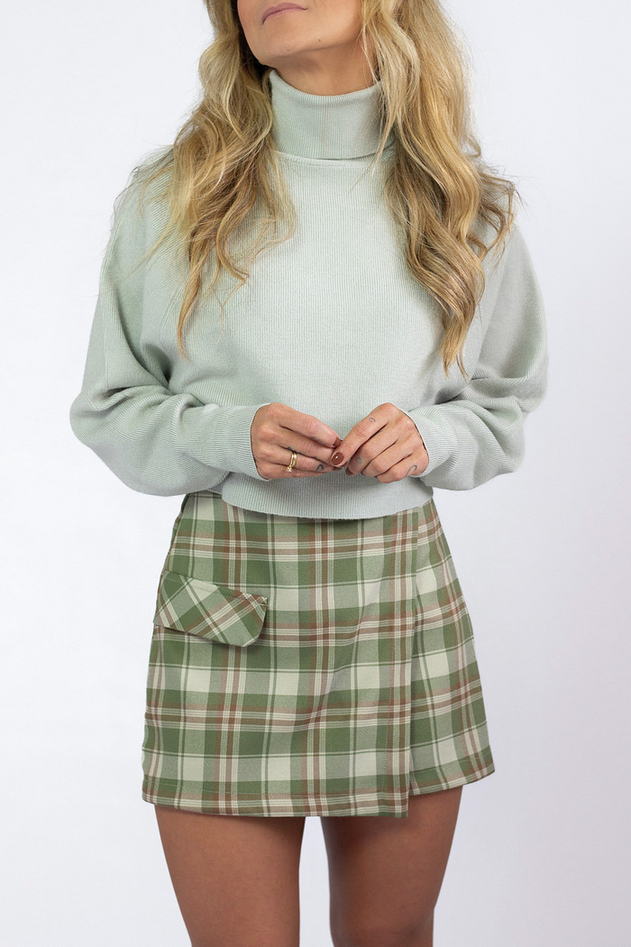 Cropped Modal Golão Pistache Brigite - Mini Moni