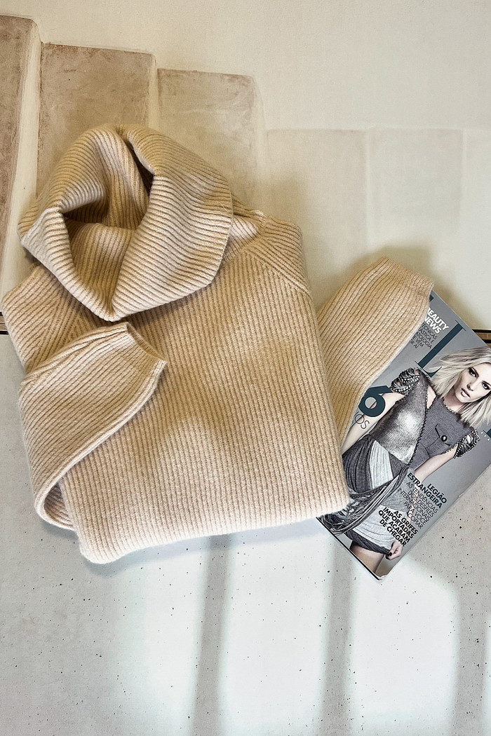 Maxi Tricô Bombom Areia - Mini Moni