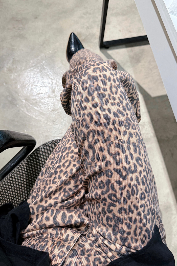 Calça de Sarja Wide Leg Onça - Mini Moni