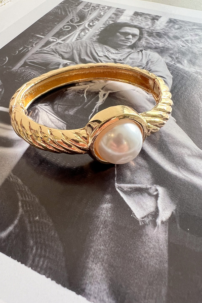 Bracelete Pérola Dourado - Mini Moni