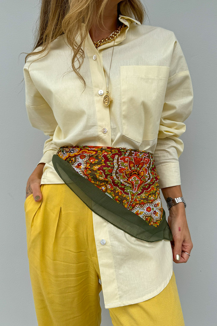 Camisa de Alfaiataria Feminina Manteiga Itália - Mini Moni