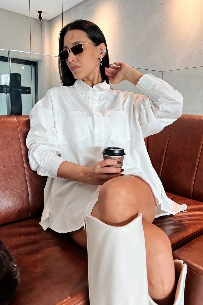 Maxi Camisa Off White Latoya - MiniMoni