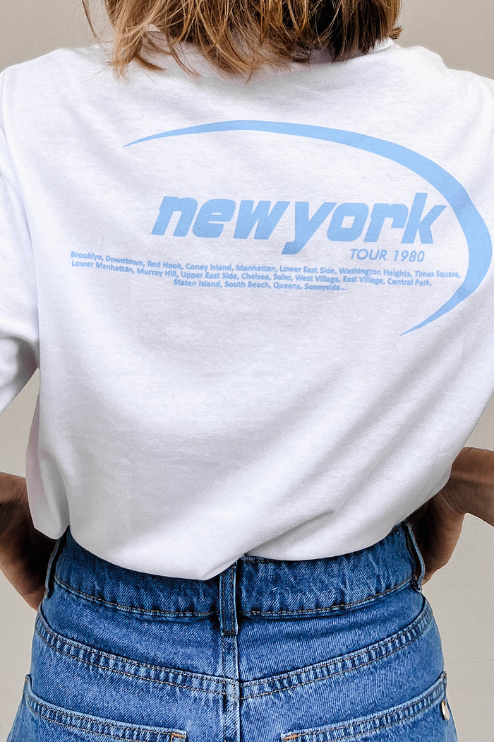 Blusa T-Shirt Branca New York - Mini Moni