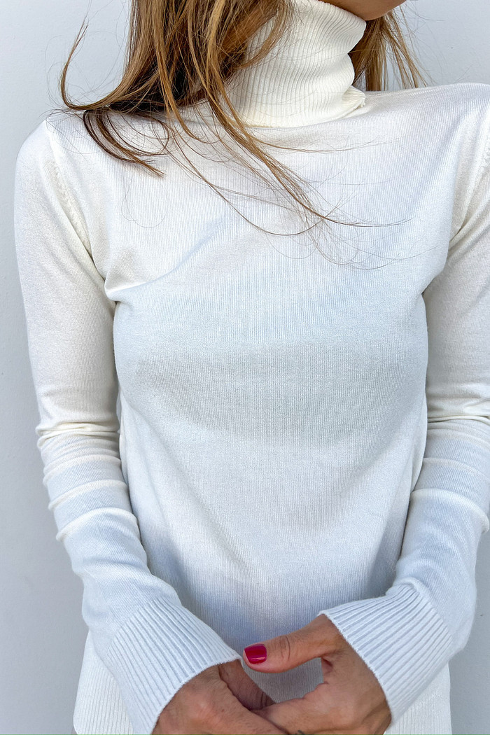 Blusa de Retilínea Suíça Branca - Mini Moni