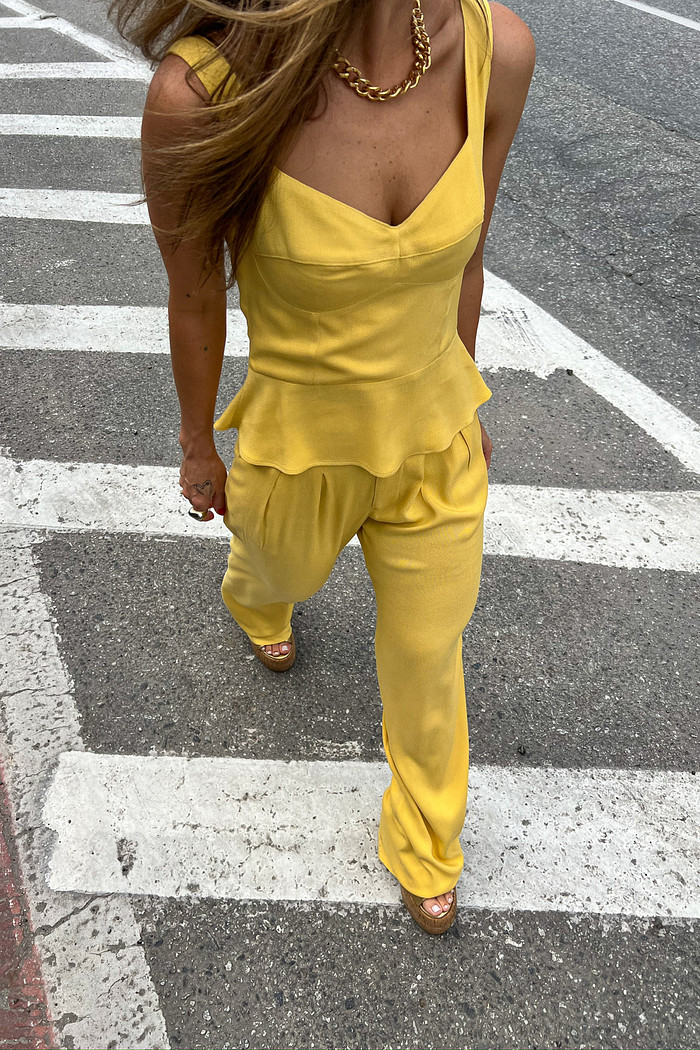 アメリカ通販ファッション Viscose de Corset Blusa Jasmine Sol Amarelo トップス