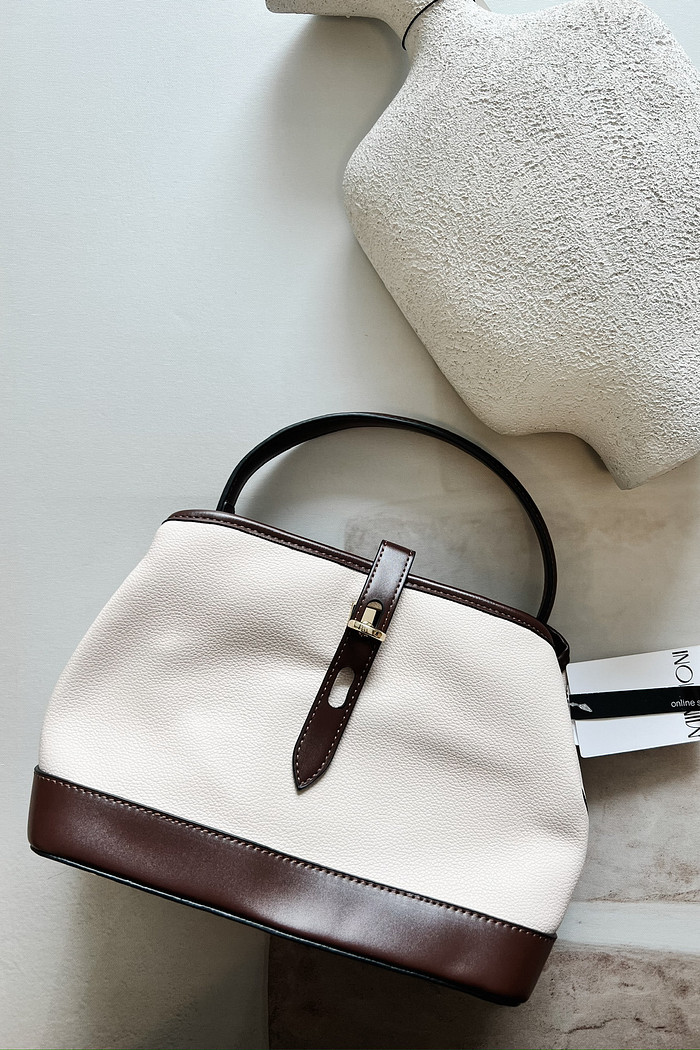 Bolsa Bege de Couro Ias - Mini Moni