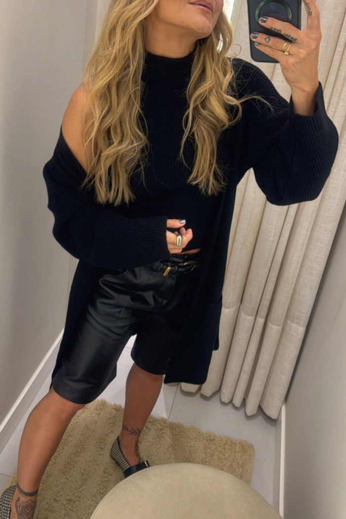 Conjunto Tricô Twin Set Preto- Mini Moni