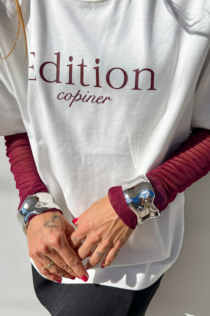 Blusa de Manga Curta Edition Branca - Mini Moni