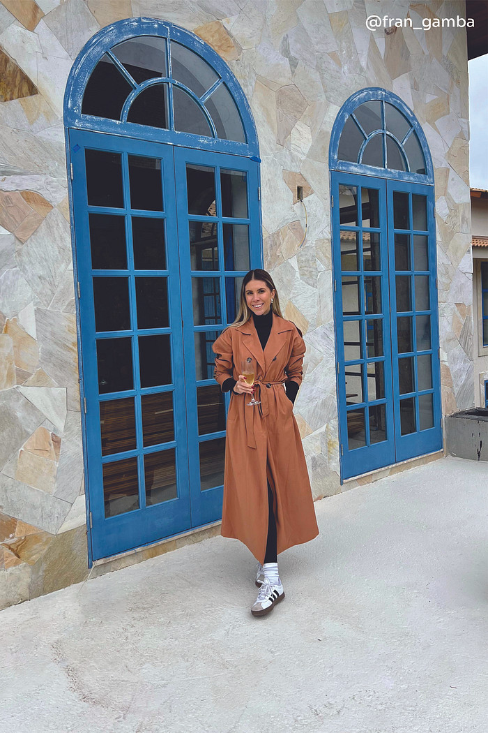 Trench Coat de Alfaiataria Damasco Jamile - Mini Moni