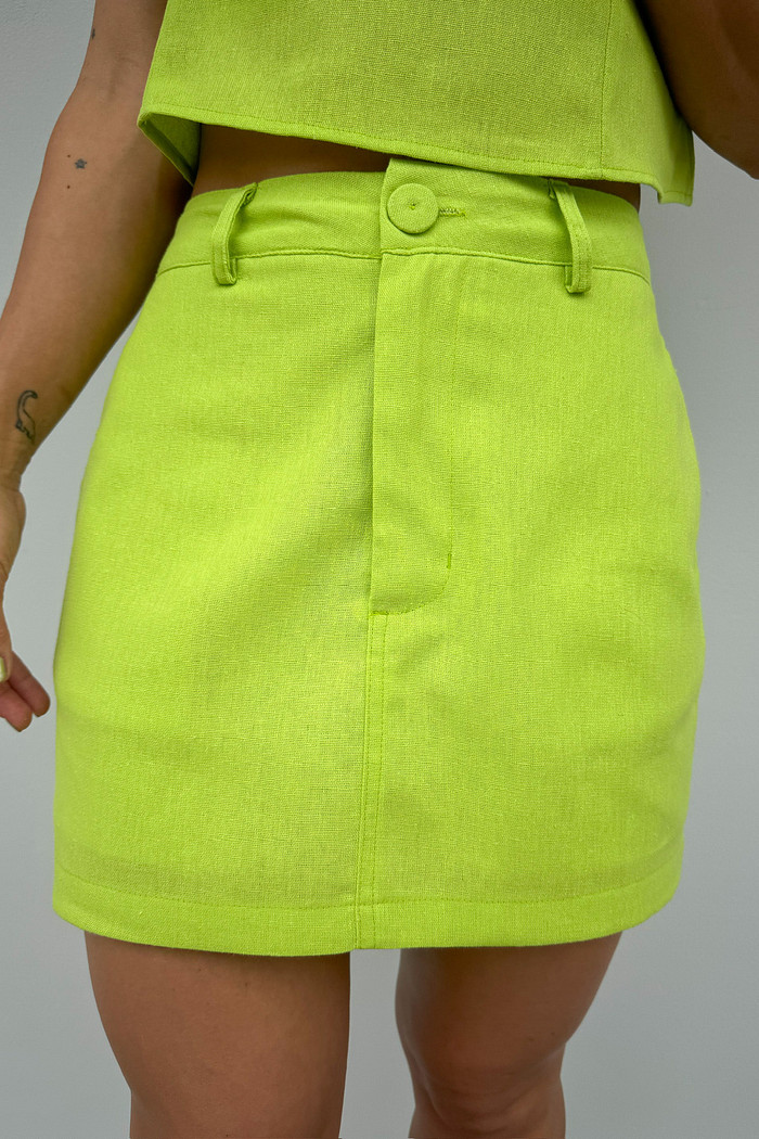 Shorts Saia Verde Lima Celina - Mini Moni
