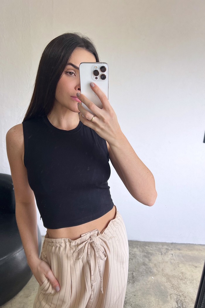 Cropped Básico Marilia Preto - Mini Moni