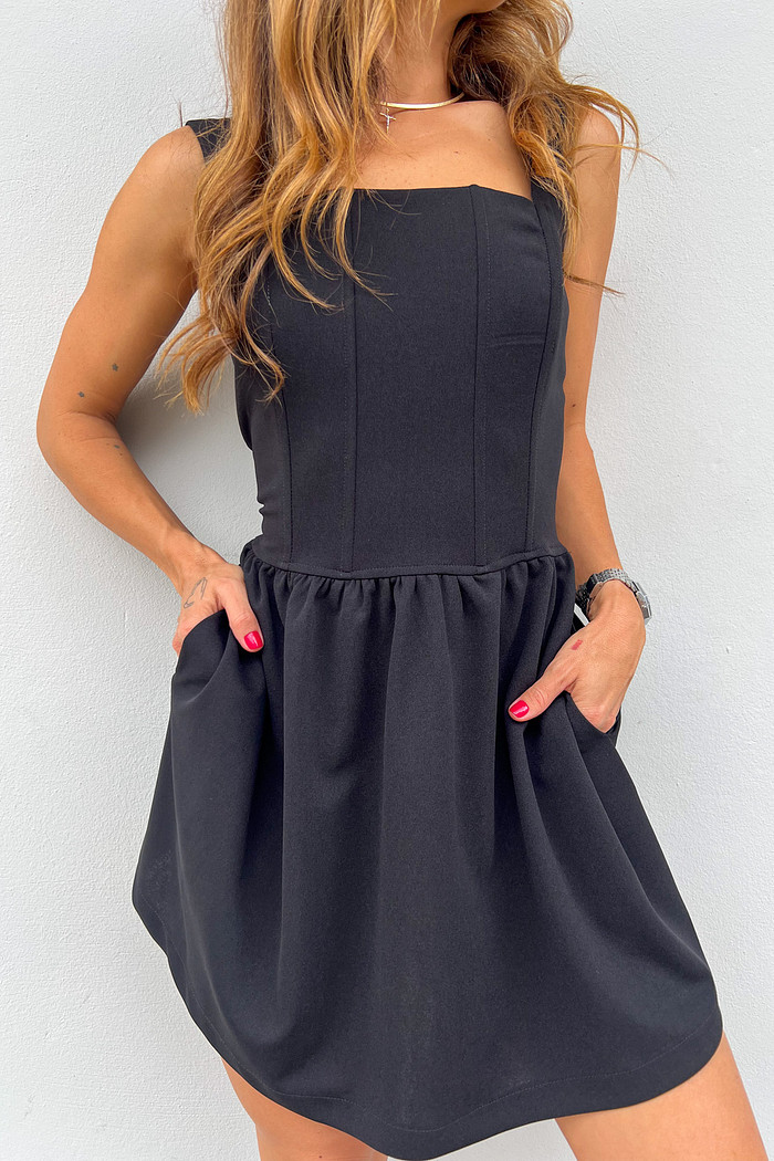 Vestido Curto Preto Princess - Mini Moni