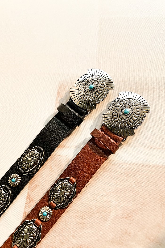 Cinto Turquesa de Couro - Mini Moni