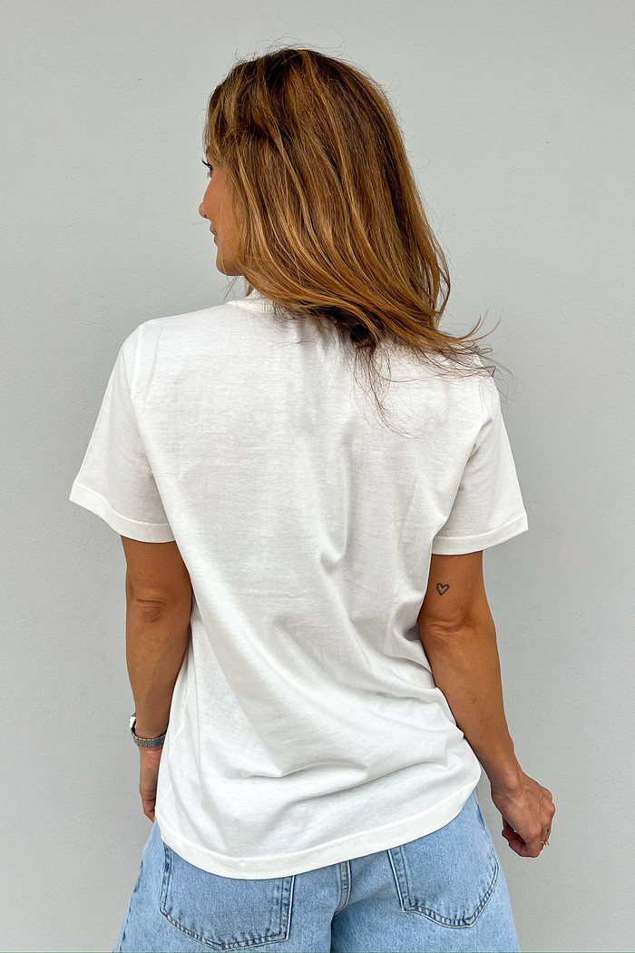 T-shirt Algodão Doce Off-white - Mini Moni