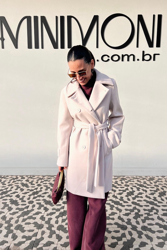 Sobretudo Lã  Batida  Off  Beatriz - MiniMoni