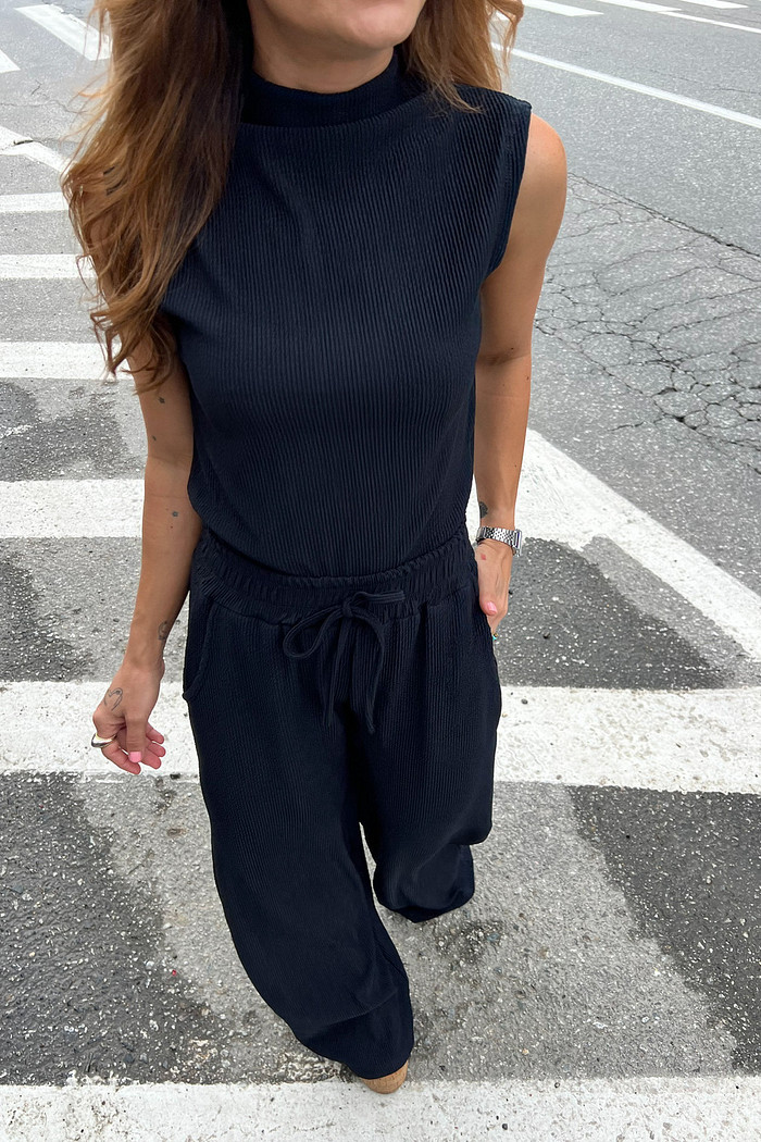 Conjunto Feminino Nervuras Preto - Mini Moni