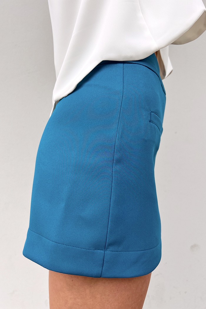 Shorts Saia Feminino Azul Thaiana Mini Moni