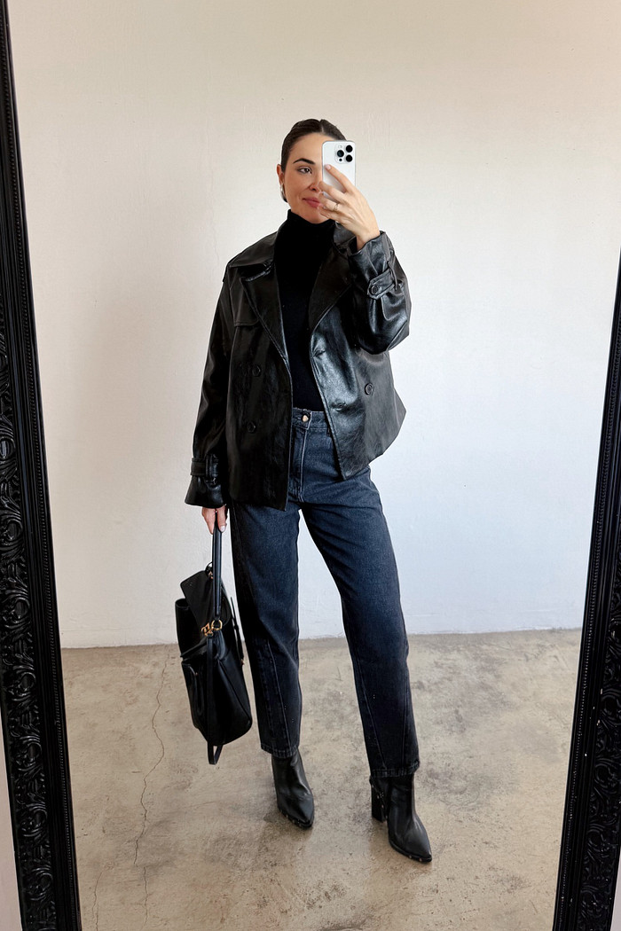 Calça Denim Cenoura Antonieta Preta - Mini Moni