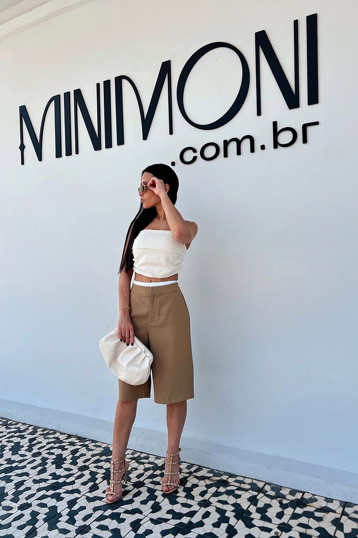 Bermuda Cós Duplo Café Martin - MiniMoni 