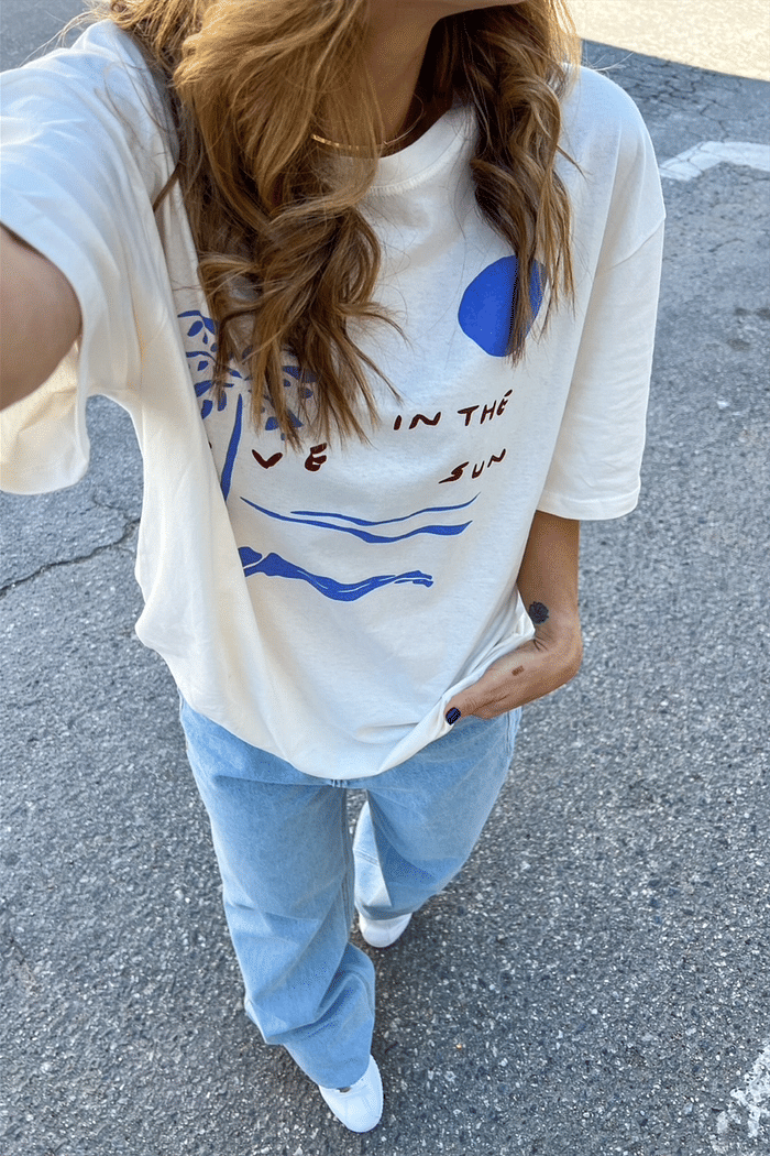 T-shirt Feminina Love in the Sun Branca Off – MiniMoni