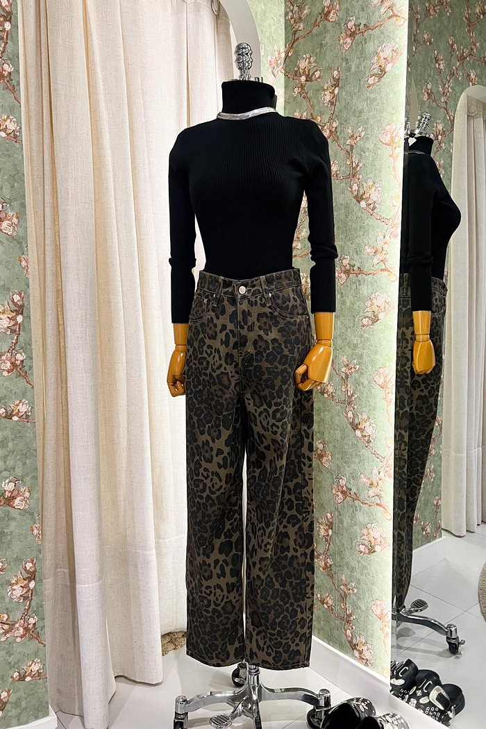 Calça Wide Leg Jeans Onça - Mini Moni