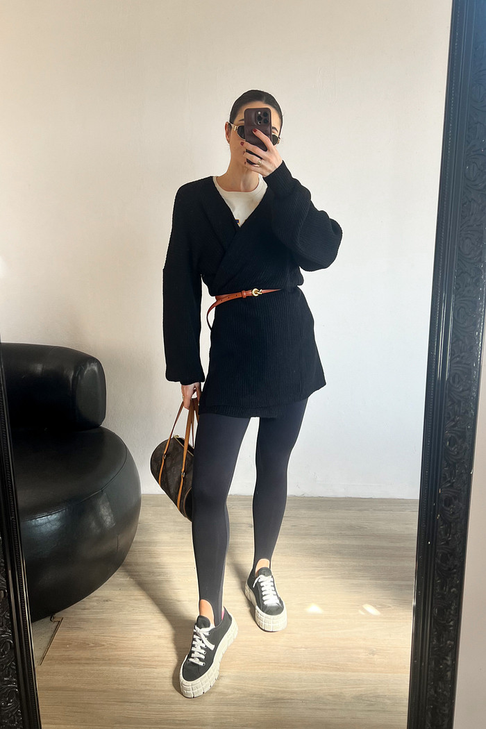 Calça Fusô Preta Dominique - Mini Moni