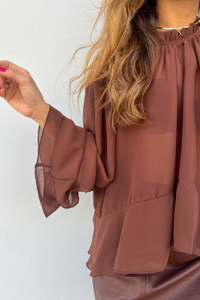 Blusa Boho Marrom - Mini Moni