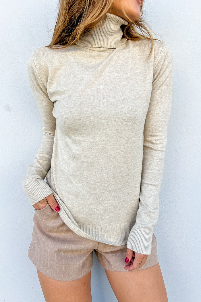 Blusa de Retilínea Suíça Areia - Mini Moni