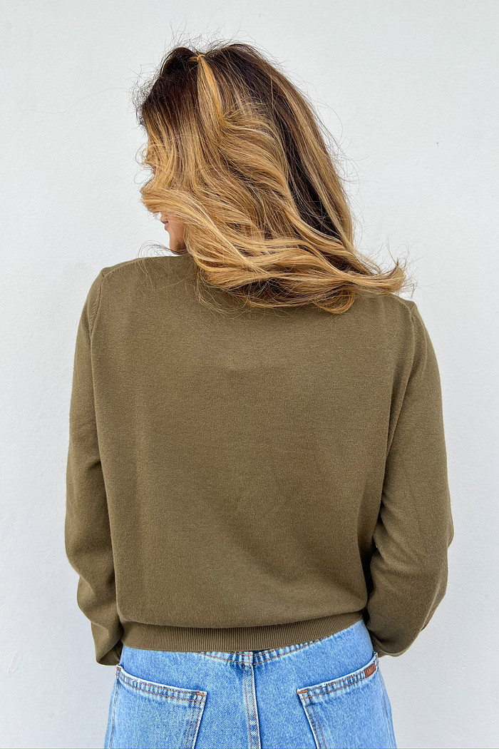 Blusa de Retilínea Cropped Verde - Mini Moni