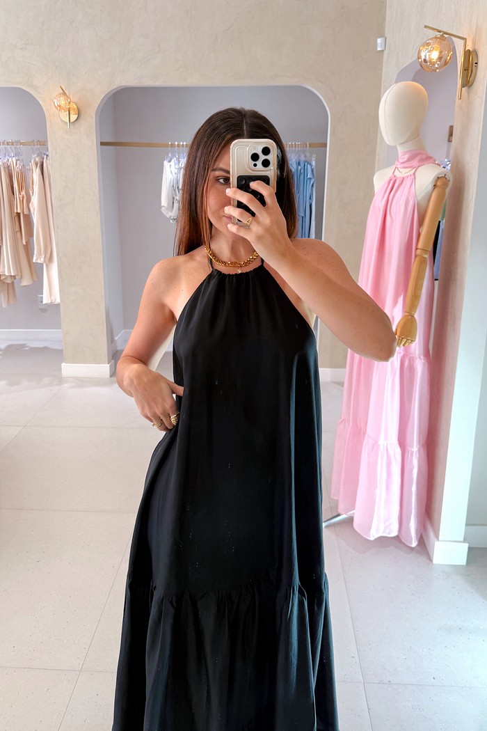 Vestido Longo Preto Isis - MiniMoni