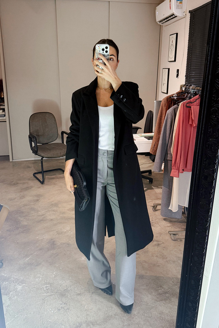 Sobretudo de Lã Preto Lá Paris - Mini Moni