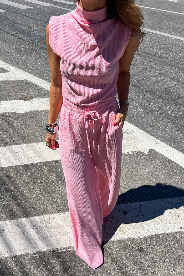 Conjunto Feminino Nervuras Rosa - Mini Moni