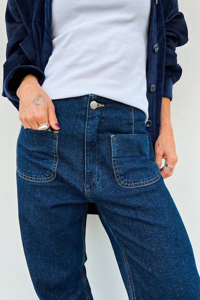 Calça Jeans Letícia Jeans Escuro – Mini Moni