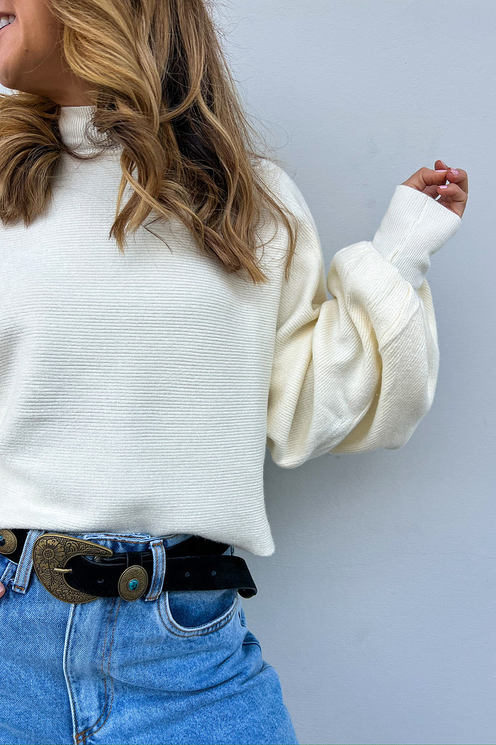 Tricô Cropped Samantha Off-White - Mini Moni