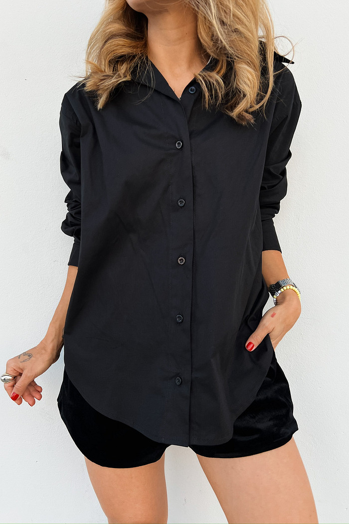 Maxi Camisa Helena Preta – Mini Moni