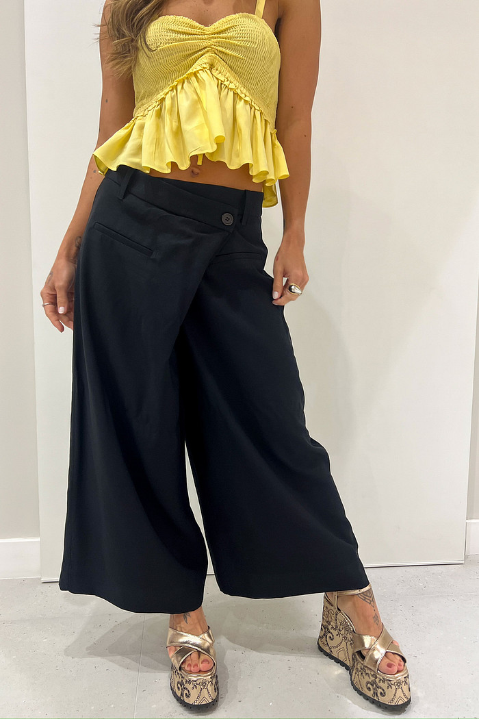 Calça Feminina Paracourt Pareo Preta - Mini Moni