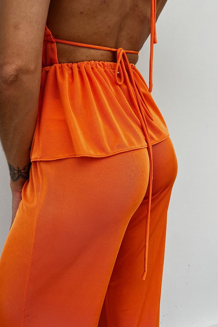 Calça Larga Reta Laranja Renata