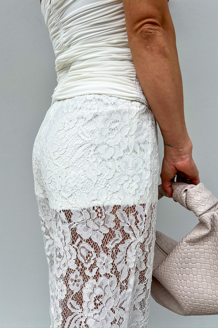 Calça de Renda Branca Santorine - Mini Moni