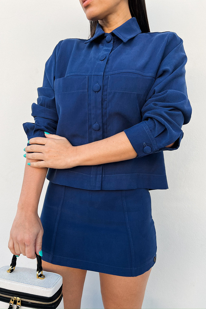 Casaqueto de Alfaiataria Clarissa Azul - Mini Moni