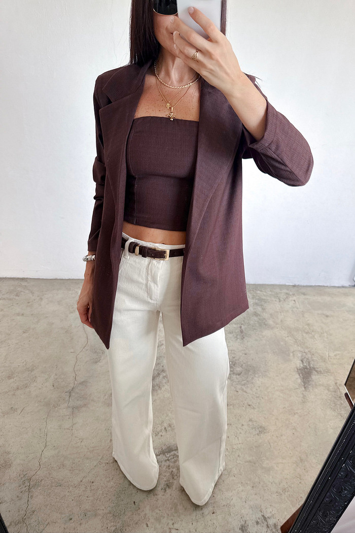 Calça de Sarja Areia Mirella - Mini Moni